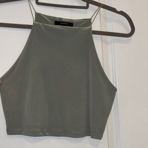Forever 21 Khaki Green Crop Top